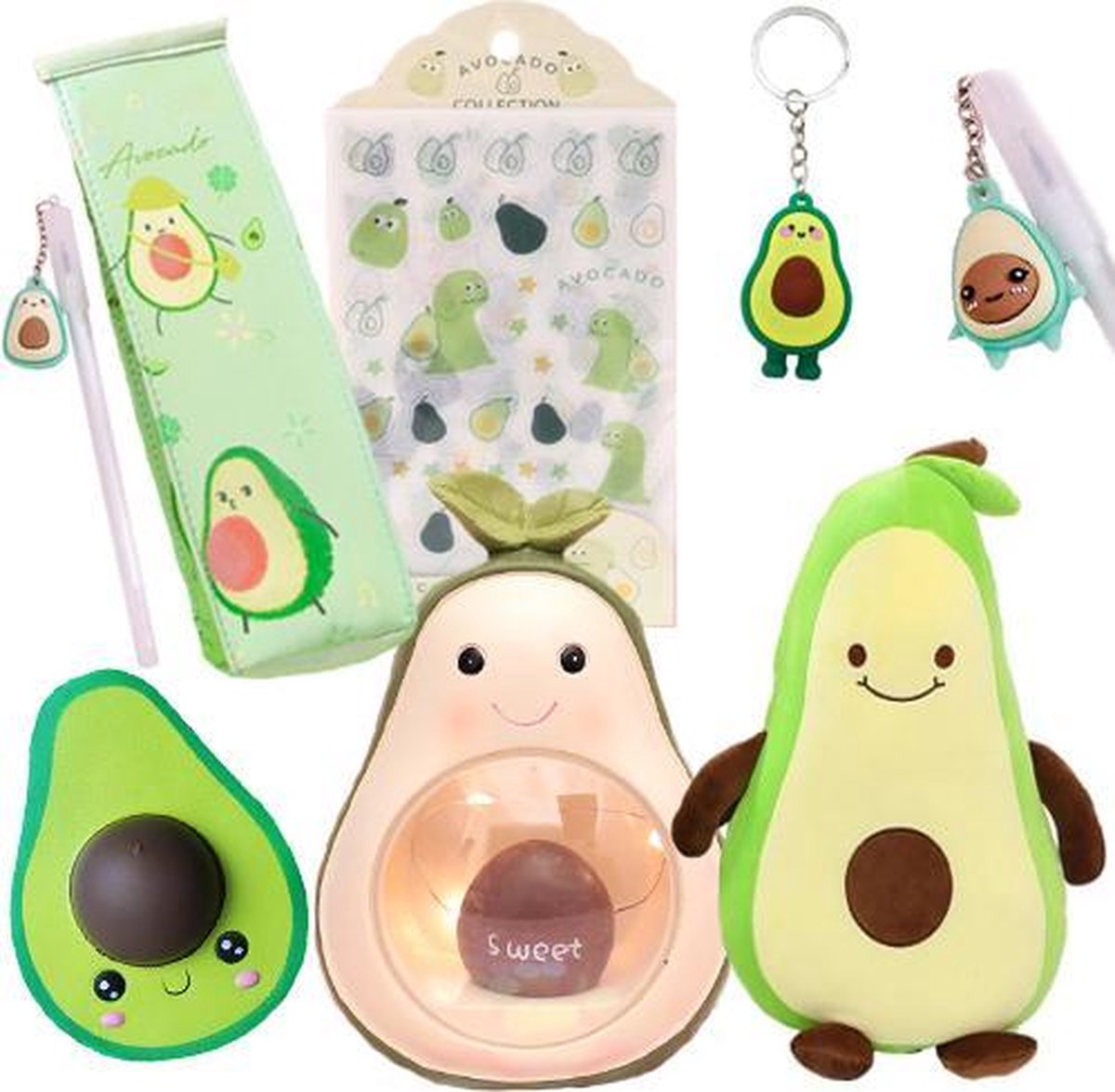 XL Kawaii avocado cadeaupakket |PoepieDoepie| Voor de kawaii fan